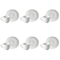 Conjunto De Xícara De Cafezinho Com Pires 06 Peças Orgânico New White Porto Brasil