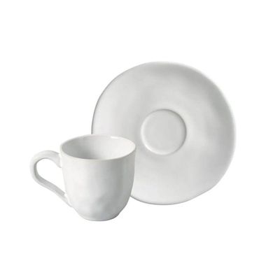 Conjunto De Xícara De Cafezinho Com Pires 06 Peças Orgânico New White Porto Brasil