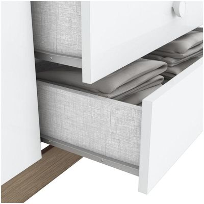 Guarda Roupa Infantil 03 Portas 02 Gavetas Henn Rústico Com Branco