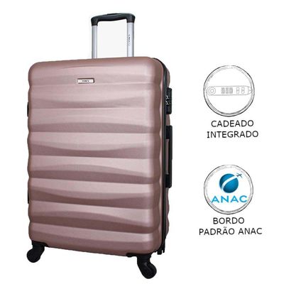 Conjunto De Malas Abs Yins 21089 Cadeado Embutido Rodas 360º 2pcs P-M Rosê