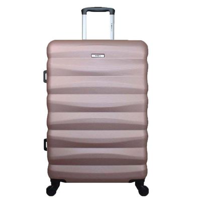 Mala De Viagem Média Abs Yins 21089 Cadeado Embutido Rodas Giro 360º Rosê M