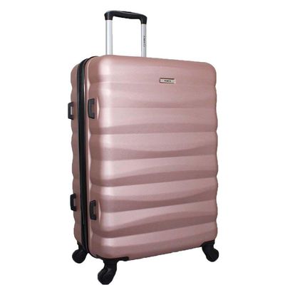 Mala De Viagem Média Abs Yins 21089 Cadeado Embutido Rodas Giro 360º Rosê M