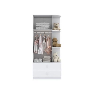 Guarda Roupa Infantil 02 Portas Labirinto Henn Branco