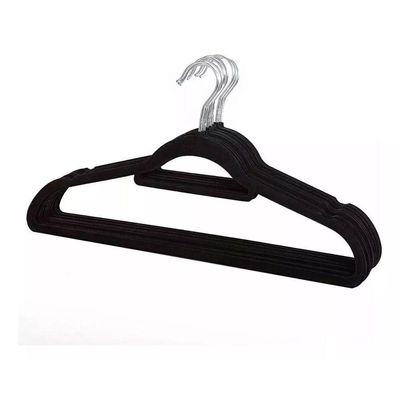 Kit 10 Unidades Cabides Slim Veludo Preto