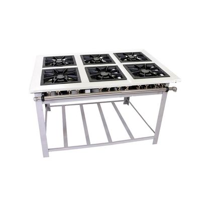 Fogão Industrial Maxi Inox Gás Baixa Pressão 40cm 6 Bocas Duplas Mi6d6 - Venâncio