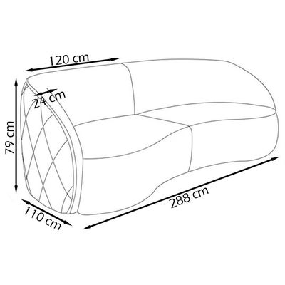 Sofa 288 Cm 4 Lugares Passion Corano Tcs 721 Moll Tcs 721