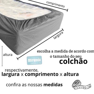 Capa Protetora Impermeável Colchão Lençol Elástico Solteiro 88x188x20cm - Cinza