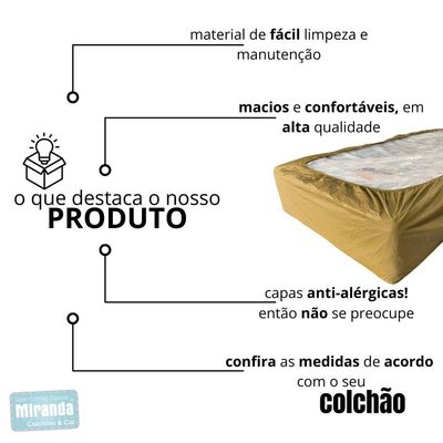 Capa Protetora Impermeável Hospitalar P/ Colchão Lençol Elástico Solteiro 88x188x20cm - Bege