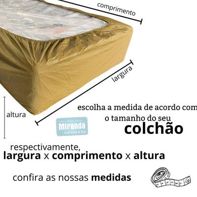 Capa Protetora Impermeável Hospitalar P/ Colchão Lençol Elástico Solteiro 88x188x20cm - Bege