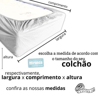 Capa Protetora Impermeável Colchão Lençol Elástico Solteiro 88x188x20cm - Branca