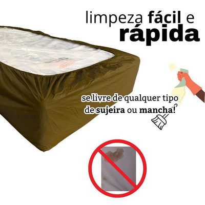 Capa Protetora Impermeável Hospitalar P/ Colchão Lençol Elástico Solteiro 88x188x20cm - Marrom