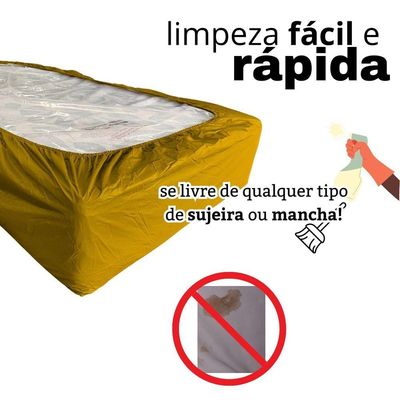 Capa Protetora Impermeável Hospitalar P/ Colchão Lençol Elástico Solteiro 88x188x20cm - Amarela
