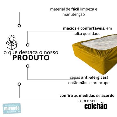 Capa Protetora Impermeável Hospitalar P/ Colchão Lençol Elástico Solteiro 88x188x20cm - Amarela
