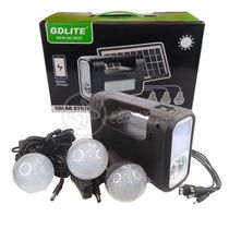 Kit Lanterna Placa Solar Carregador Portatil Energia Emergência Painel Lampadas Acampamento Camping