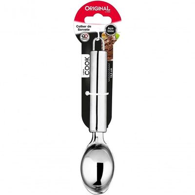 Colher De Sorvete Inox Grande Profissional Pegador Concha Açai