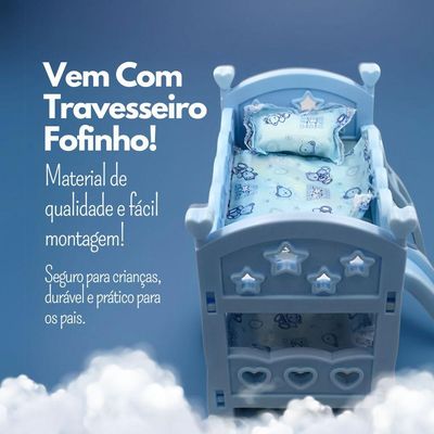 Berço De Brincadeira Com Escorregador Azul Diversão Garantida Infantil