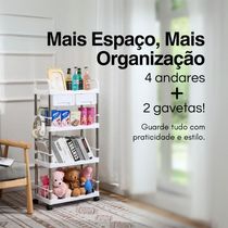 Estante Organizadora Modular 4 Andares Com Gavetas, Para Casa E Escritório