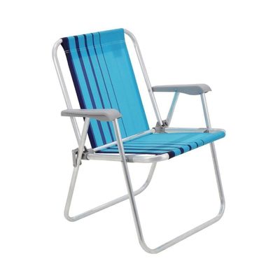 Kit 6 Cadeira De Praia Camping Alumínio Samoa Azul Tramontina