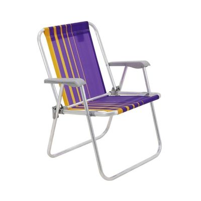 Kit 4 Cadeira De Praia Camping Alumínio Samoa Roxo Tramontina