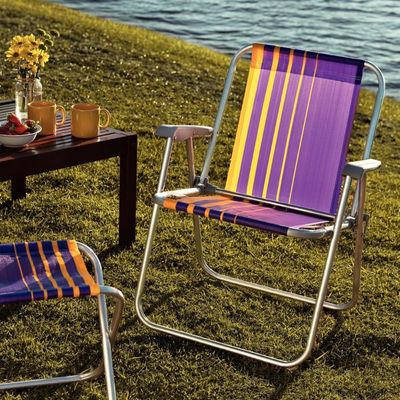 Kit 4 Cadeira De Praia Camping Alumínio Samoa Roxo Tramontina