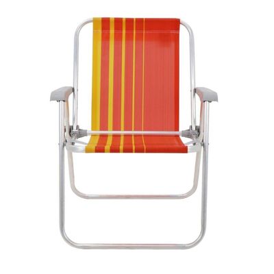 Kit 2 Cadeira De Praia Camping Alumínio Samoa Laranja Tramontina