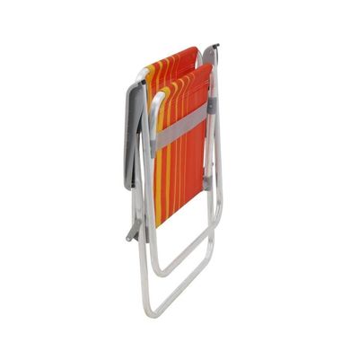 Kit 2 Cadeira De Praia Camping Alumínio Samoa Laranja Tramontina