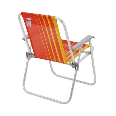 Kit 2 Cadeira De Praia Camping Alumínio Samoa Laranja Tramontina