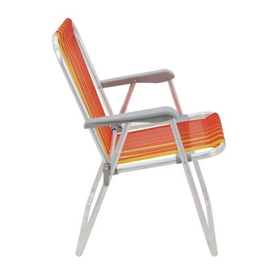 Kit 2 Cadeira De Praia Camping Alumínio Samoa Laranja Tramontina
