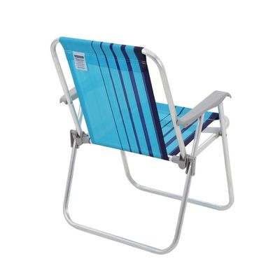 Kit 2 Cadeira De Praia Camping Alumínio Samoa Azul Tramontina