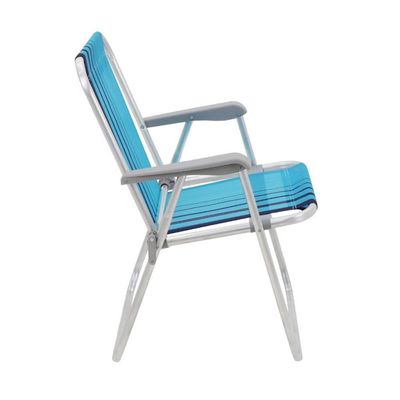 Kit 2 Cadeira De Praia Camping Alumínio Samoa Azul Tramontina