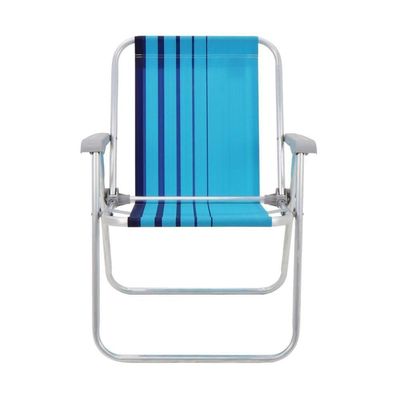 Kit 2 Cadeira De Praia Camping Alumínio Samoa Azul Tramontina