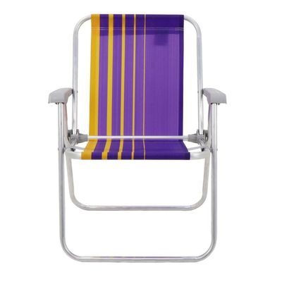Kit 2 Cadeira De Praia Camping Alumínio Samoa Roxo Tramontina