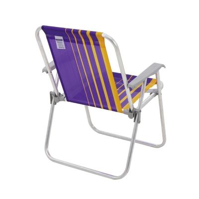 Kit 2 Cadeira De Praia Camping Alumínio Samoa Roxo Tramontina