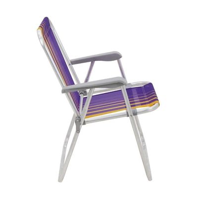 Kit 2 Cadeira De Praia Camping Alumínio Samoa Roxo Tramontina