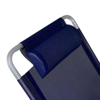 Cadeira Espreguiçadeira Dobrável Em Alumínio Cores Mor Azul