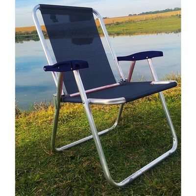 Kit 2 Cadeira Praia Max Alumínio Oversize Reforçada Até 140kg Zaka