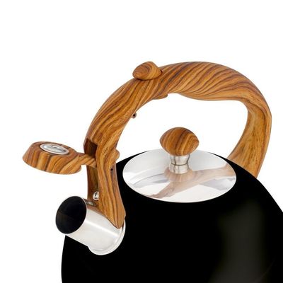 Chaleira Wood Em Inox 2,5 Litros Com Apito Mor Preto