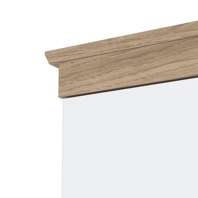 Quarto Bebê Guarda Roupa 4 Pts Cômoda Berço Aurora Casa 812 Branco Com Jequitibá Hp