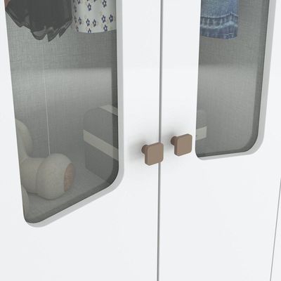 Quarto Bebê Guarda Roupa 4 Pts Cômoda Berço Aurora Casa 812 Branco Com Jequitibá Hp