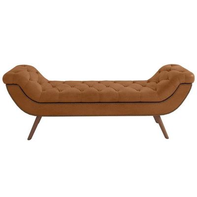 Puff Recamier Decorativo Com Tachas 195cm Santorini Couríssimo Whisky