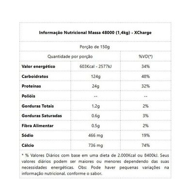 Massa 48000 (1,4kg) - Sabor: Paçoca