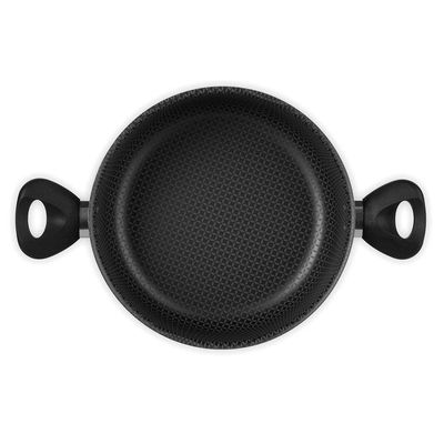 Caçarola Gourmet Multiflon com Tampa de Vidro e Antiaderente de Alumínio - 22cm