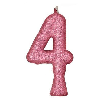 Vela De Aniversário Puro Glitter Rosa Modelo 6