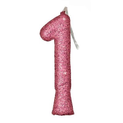 Vela De Aniversário Puro Glitter Rosa Modelo 6