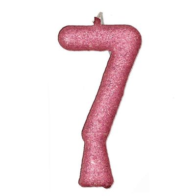 Vela De Aniversário Puro Glitter Rosa Modelo 6