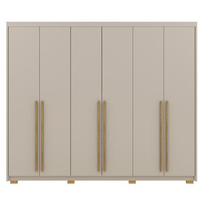 Guarda Roupa Casal 6 Portas 3 Gavetas MDF 275 Cm Vlr Fend