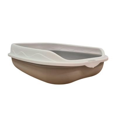 Caixa De Areia Banheiro Higiênica Bandeja Para Pets Gatos Com Borda + 1 Pá Coletora Cinza