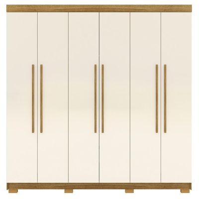 Guarda Roupa Casal 6 Portas 2 Gavetas 218 Cm 10037 Vlr Nature Champanhe