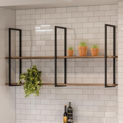 Kit 2 Prateleiras Decorativas Multiuso Grande Estilo Industrial Loft D09 Demolição - Mpozenato