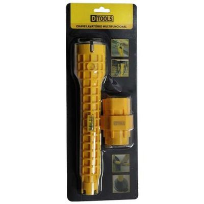 Chave Lavatório Multifuncional Alumínio E Abs - Dtools - 3 Cabeças Intercambiáveis